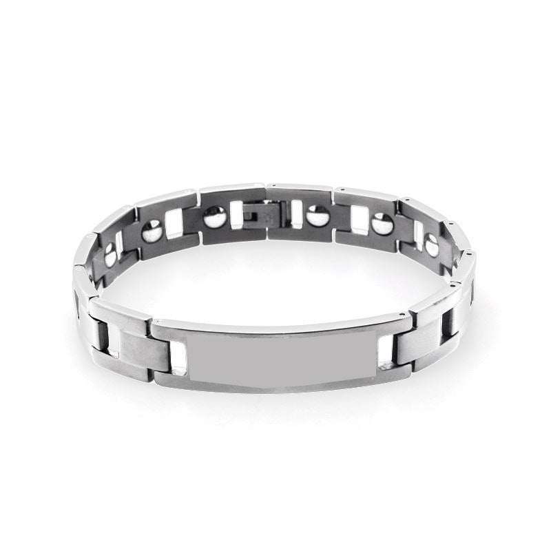 European And American Stainless Steel Blank Curved Bracelet Men's Accessories