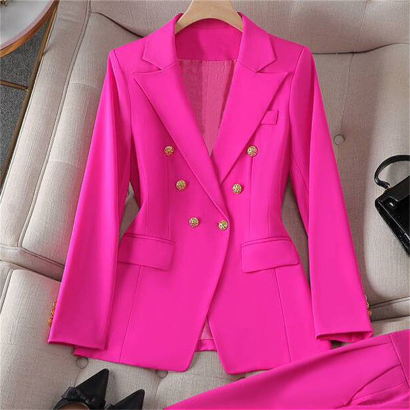 Small-sized Retro Suit Jacket Slim-fit Fashion Women's Casual Design Top Suit Jacket Set