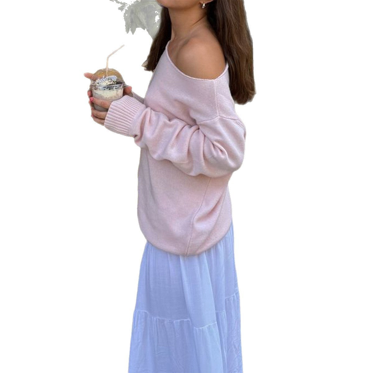 Casual Woolen Long-sleeved Top Sweater For Women