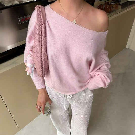 Casual Woolen Long-sleeved Top Sweater For Women