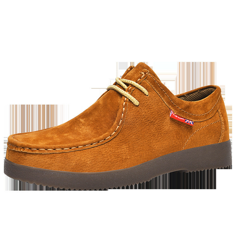 Outdoor Versatility For Traveling Suede British Style Leather Sneakers