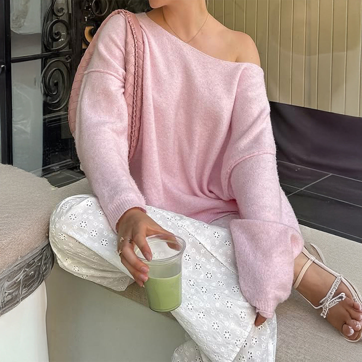 Casual Woolen Long-sleeved Top Sweater For Women