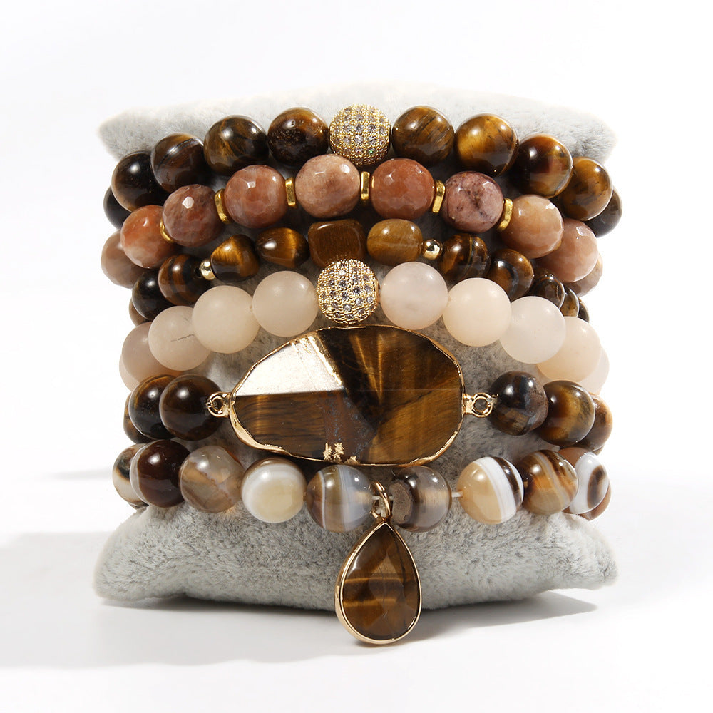 Women's Glass Beaded Stretch Stack Bracelet Set