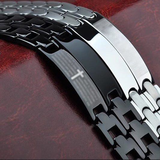 European And American Stainless Steel Blank Curved Bracelet Men's Accessories