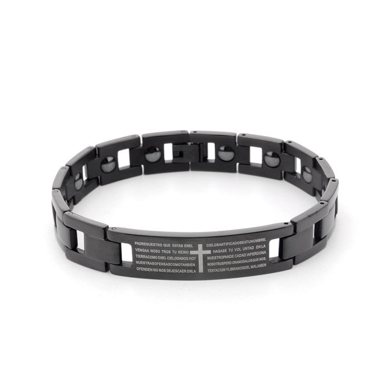 European And American Stainless Steel Blank Curved Bracelet Men's Accessories