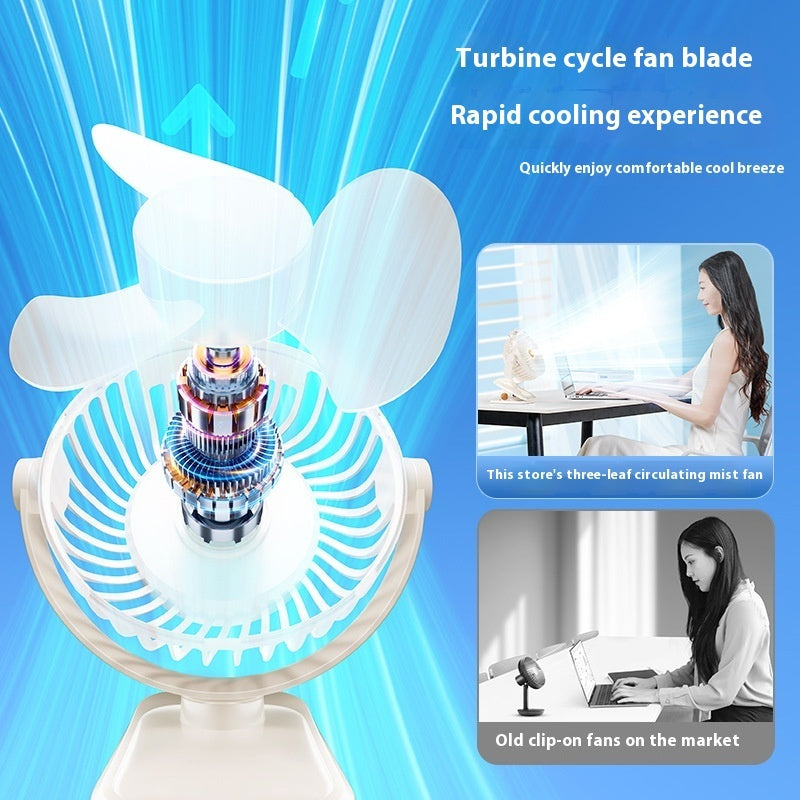 Portable Home USB Charging Spray Clip Little Fan
