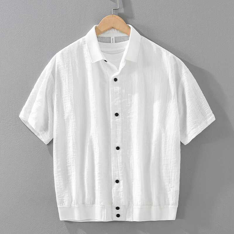 Summer Thin Breathable Short-sleeved Shirt Men's Trendy All-matching Loose Casual Shirt