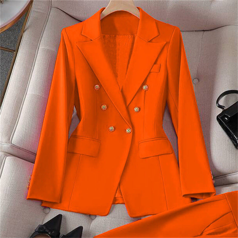 Small-sized Retro Suit Jacket Slim-fit Fashion Women's Casual Design Top Suit Jacket Set