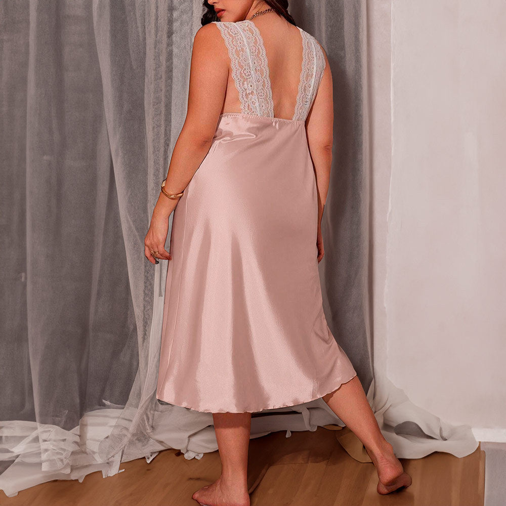 Solid Color Backless Sling Long Dress Homewear