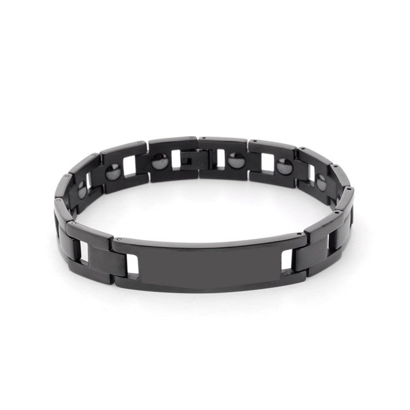European And American Stainless Steel Blank Curved Bracelet Men's Accessories