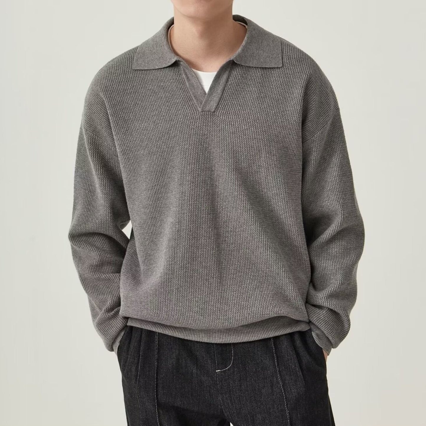 Men's Solid Color Loose Long Sleeves
