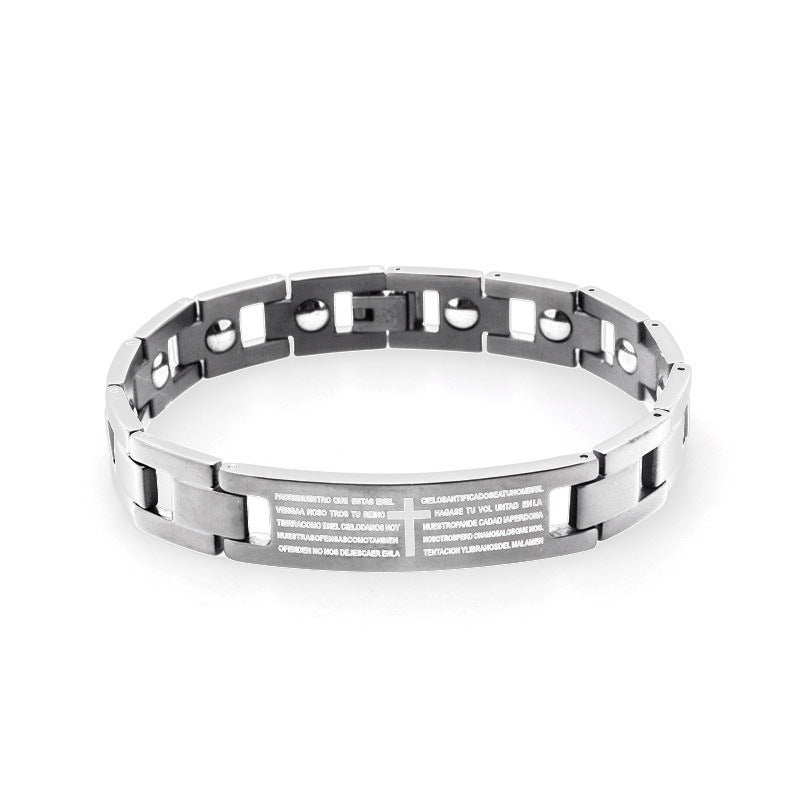 European And American Stainless Steel Blank Curved Bracelet Men's Accessories